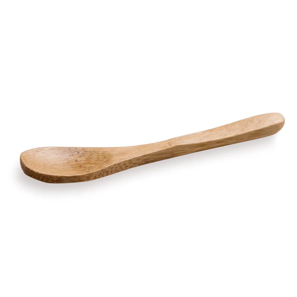 100 Indo 4 oz Round Natural Palm Leaf Bowls and 100 Natural Bamboo 3.5" Mini Spoons