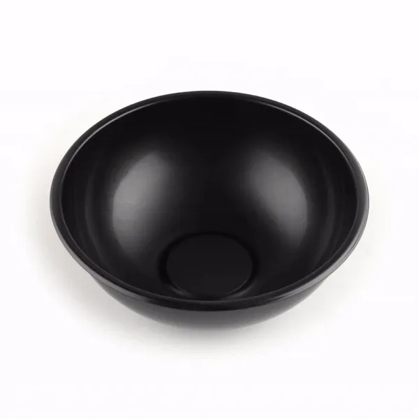 21 oz Round Black Plastic Salad Bowl - 6 3/4" x 6 3/4" x 2 1/2" - 200 count box