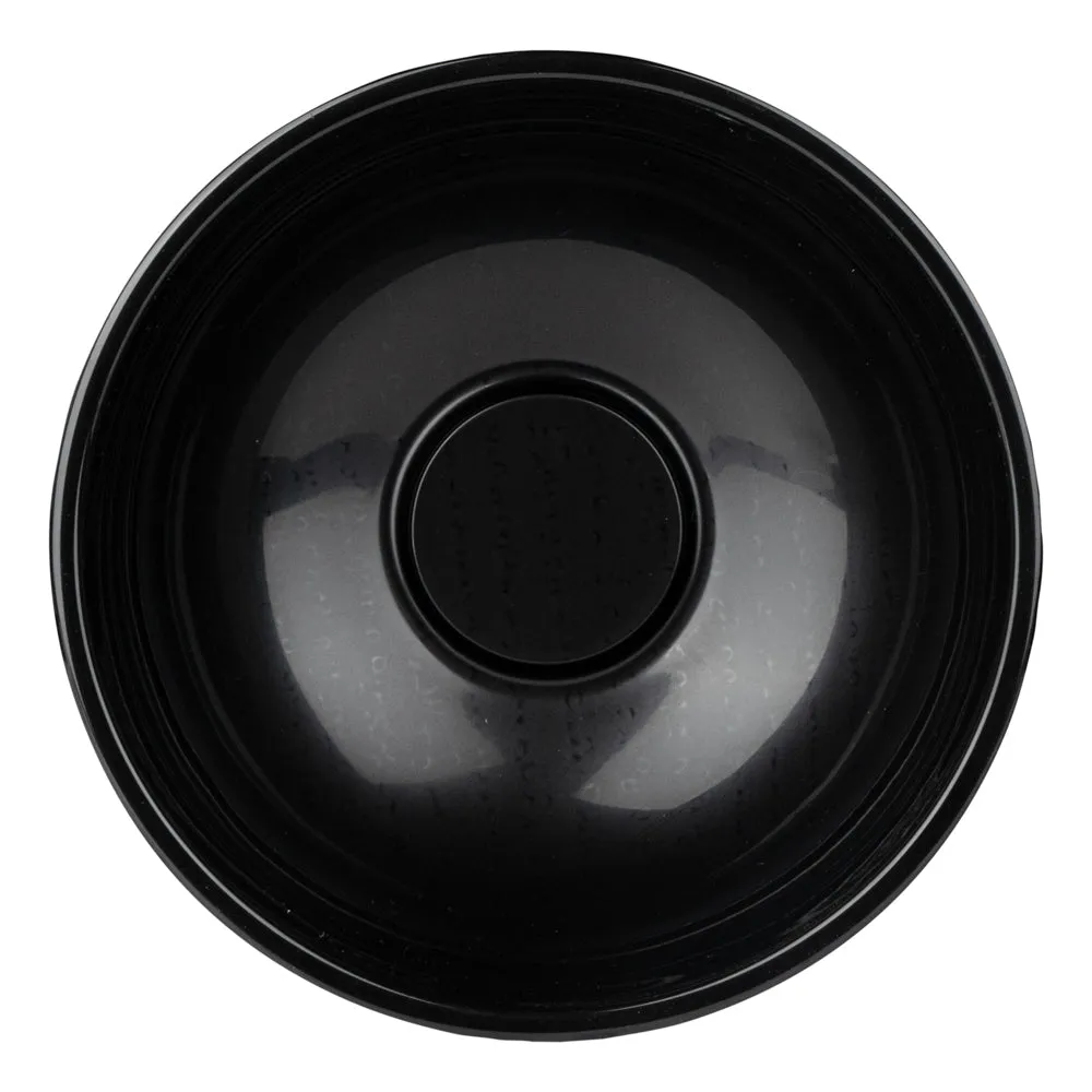 21 oz Round Black Plastic Salad Bowl - 6 3/4" x 6 3/4" x 2 1/2" - 200 count box