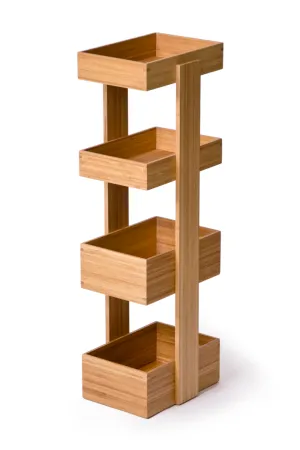 4 Tray Bamboo Storage Caddy | Wireworks Arena