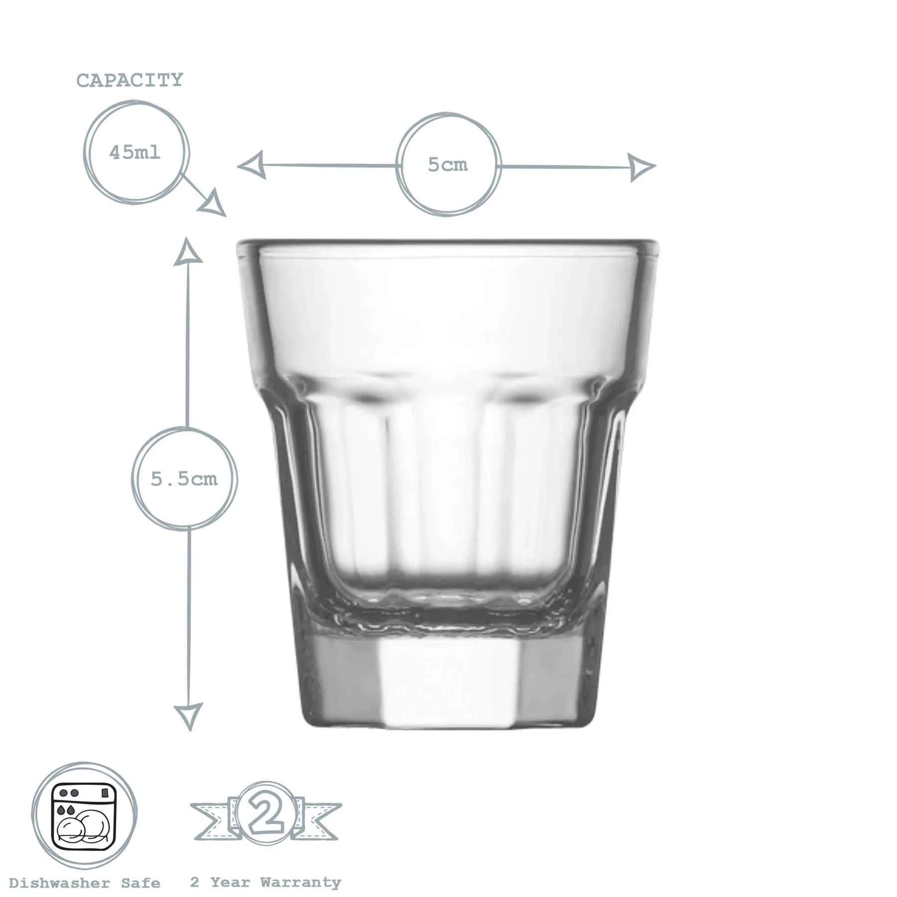 45ml Aras Shot Glasses - Pack of Six - By LAV