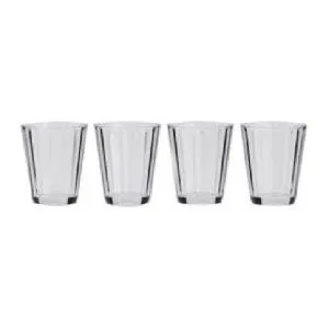 4Pack of Crystal Line Clear Short Tumbler 265Ml SP2125