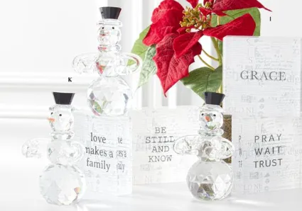 5" Crystal Snowman Figurine