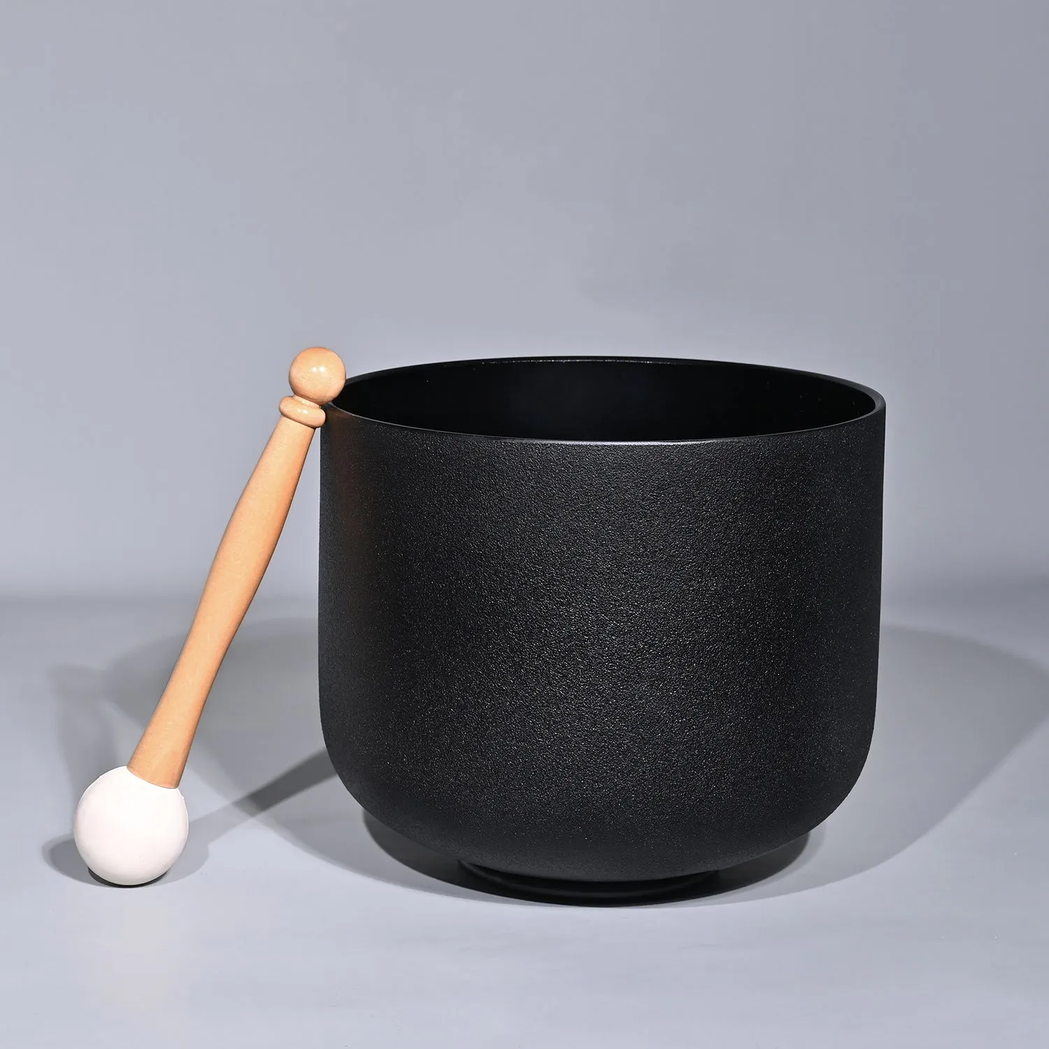 8 Inch Double Black Frosted Quartz Crystal Singing bowl - Complimentary Rubber Mallet and O-ring!