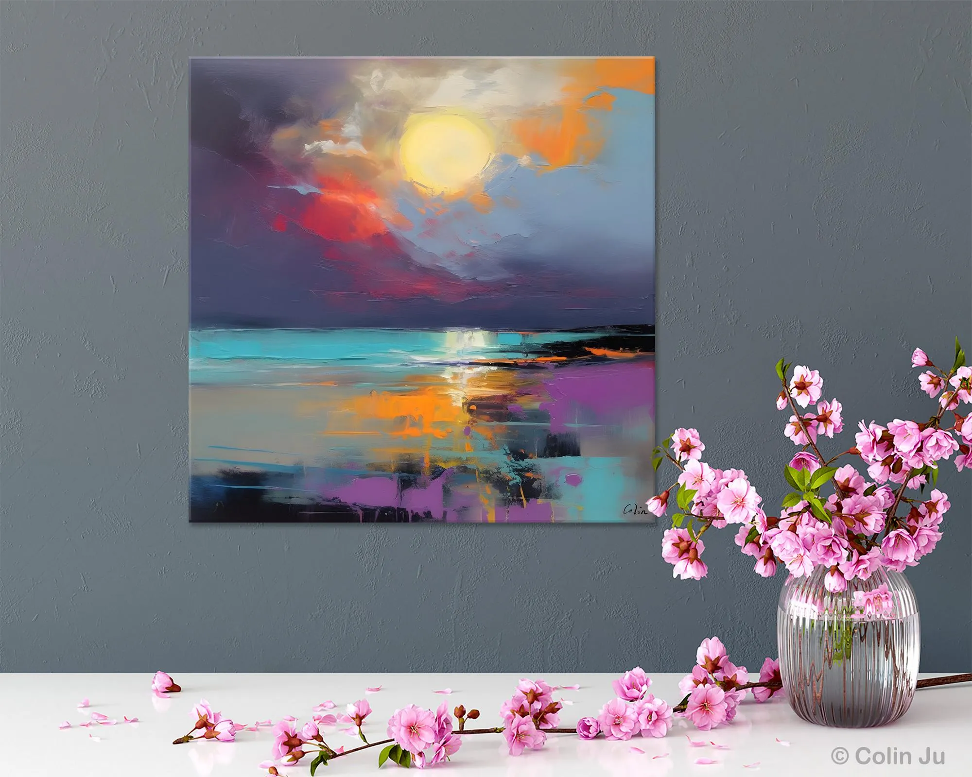Abstract Landscape Paintings, Simple Wall Art Ideas, Original Landscape Abstract Painting, Large Landscape Canvas Paintings, Buy Art Online