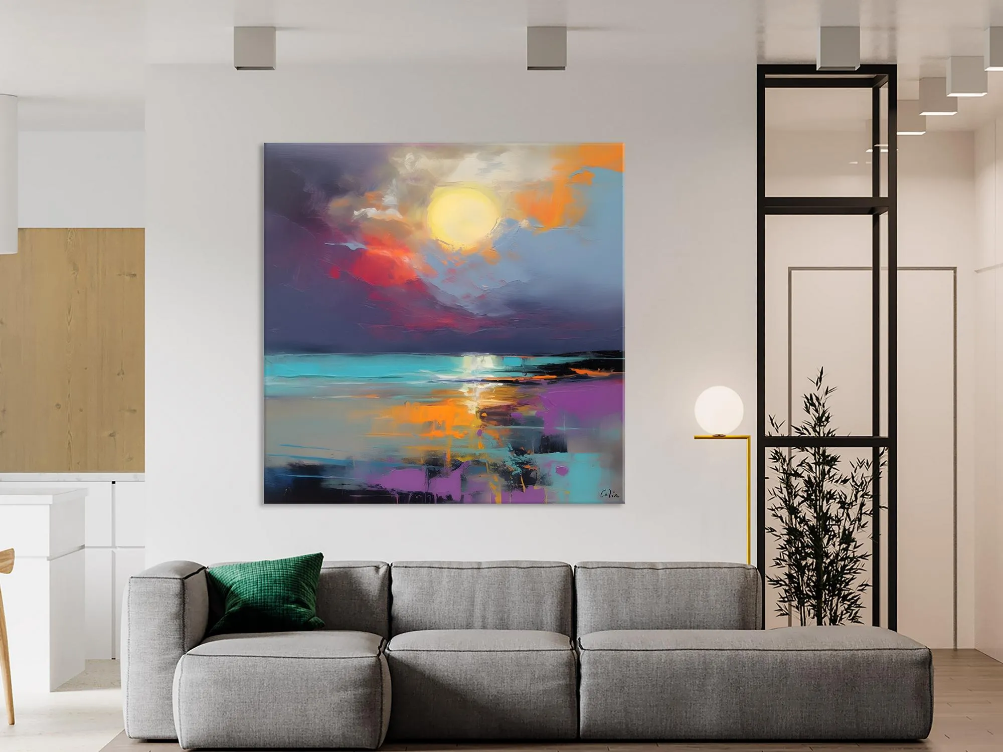 Abstract Landscape Paintings, Simple Wall Art Ideas, Original Landscape Abstract Painting, Large Landscape Canvas Paintings, Buy Art Online