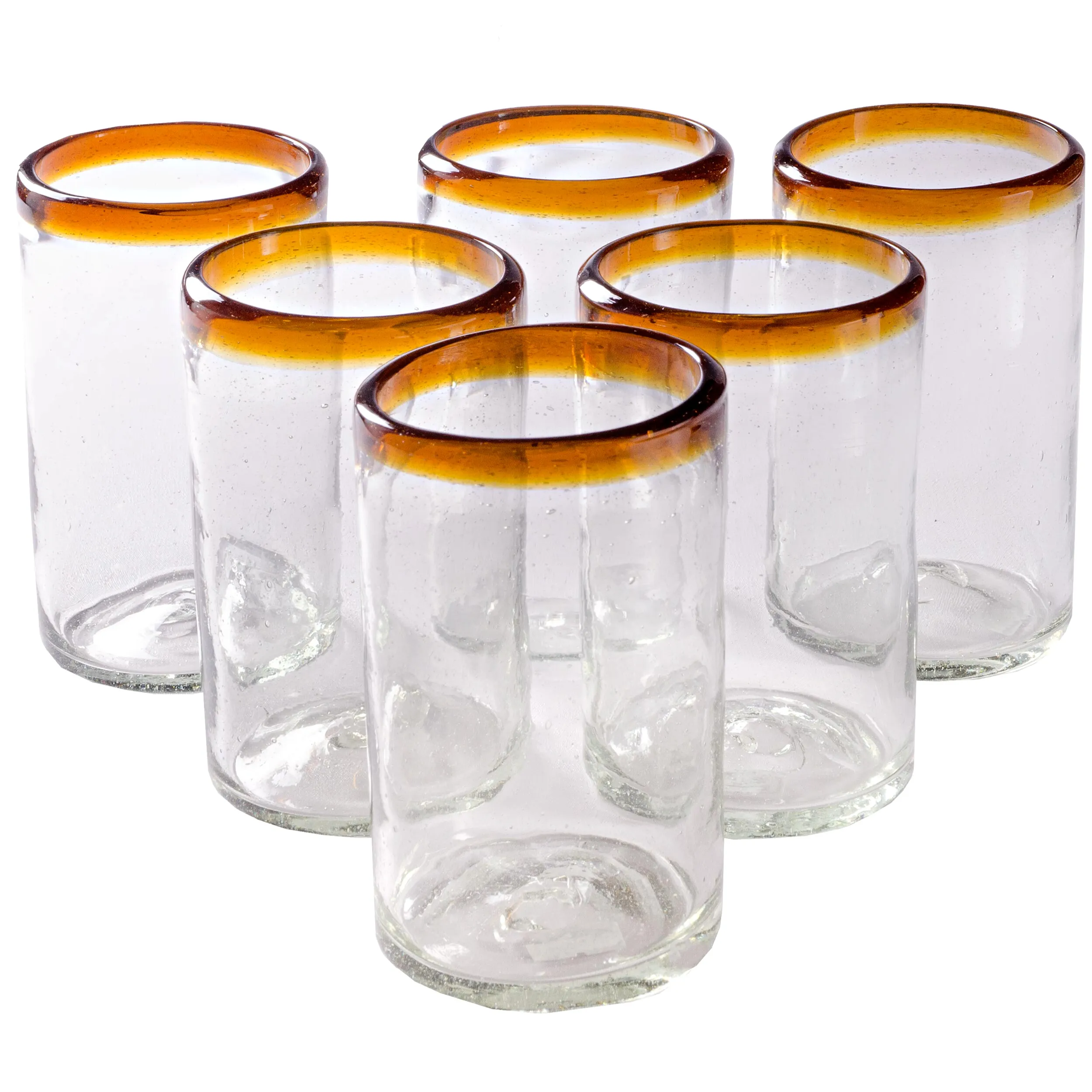 Amber Rim Tumbler - 16 oz - Set of 6
