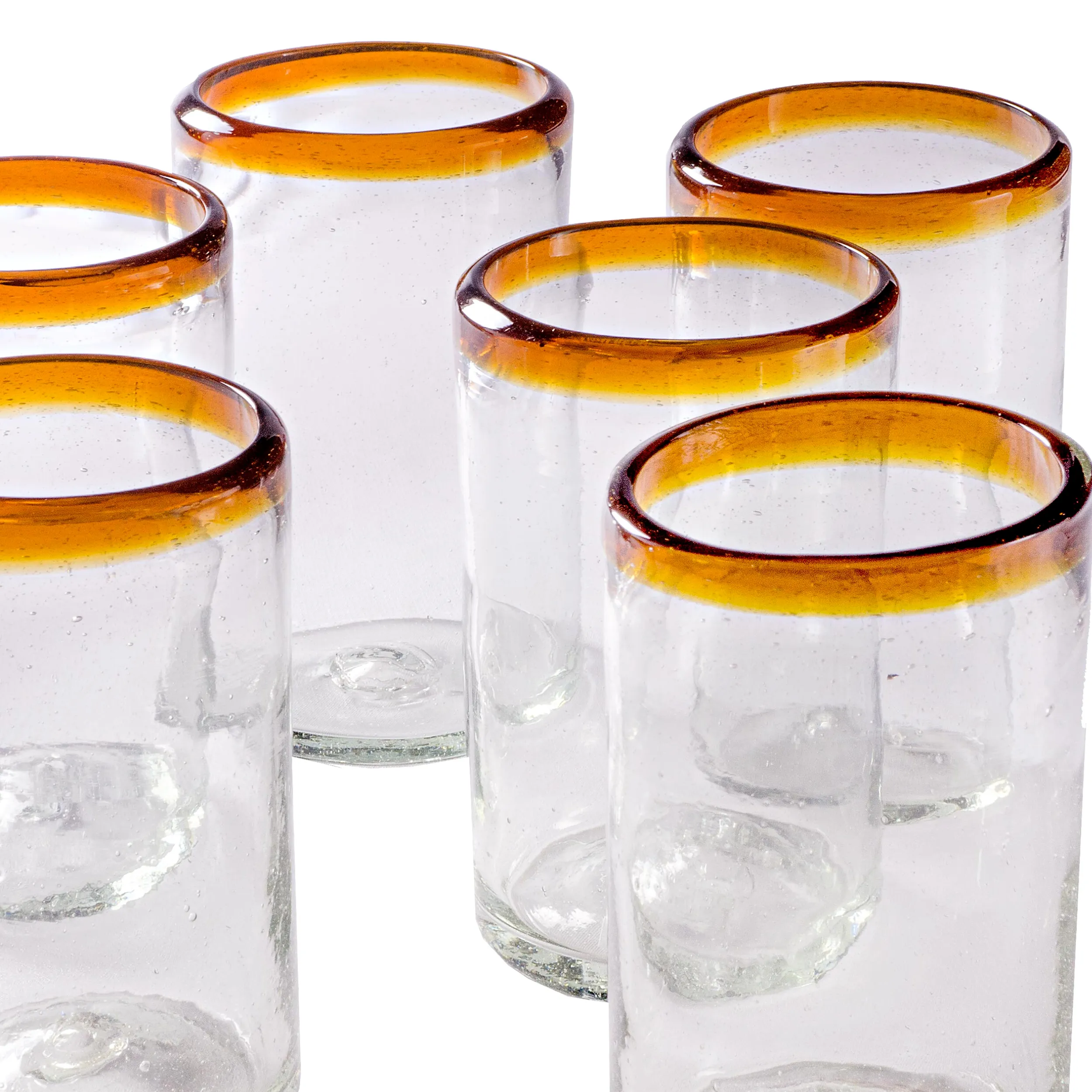 Amber Rim Tumbler - 16 oz - Set of 6
