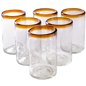 Amber Rim Tumbler - 16 oz - Set of 6