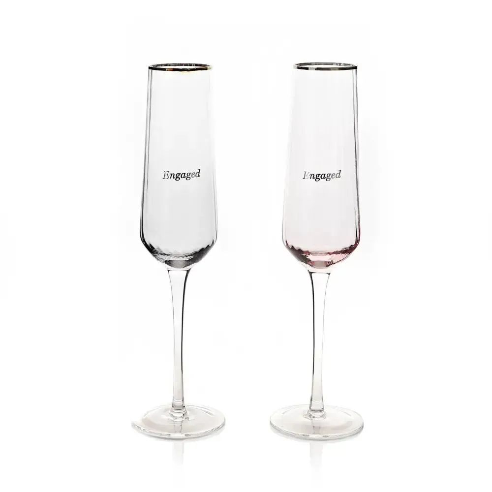 Amore Set of 2 Flute Glasses - Engaged