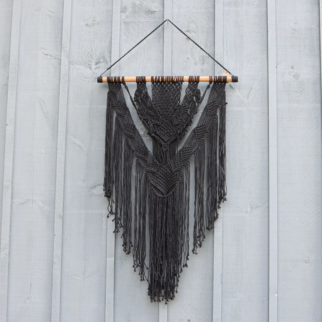 Angle Macrame Wall Hanging - Black