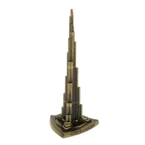 ANTLANTIC CREATIO Dubai Burj Khalifa Tower Miniature, Dubai City Landmark, Souvenir, Model, Replica, Monuments, Decorative Showpiece for Home, Antique Finish 13 CM Hight