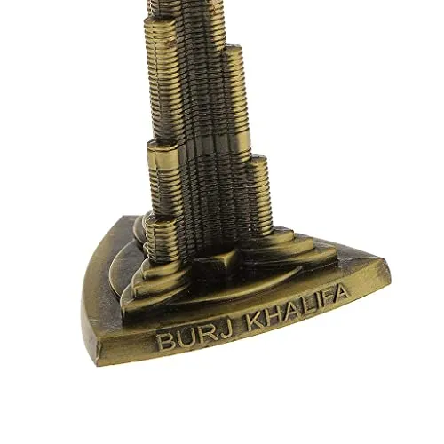 ANTLANTIC CREATIO Dubai Burj Khalifa Tower Miniature, Dubai City Landmark, Souvenir, Model, Replica, Monuments, Decorative Showpiece for Home, Antique Finish 13 CM Hight