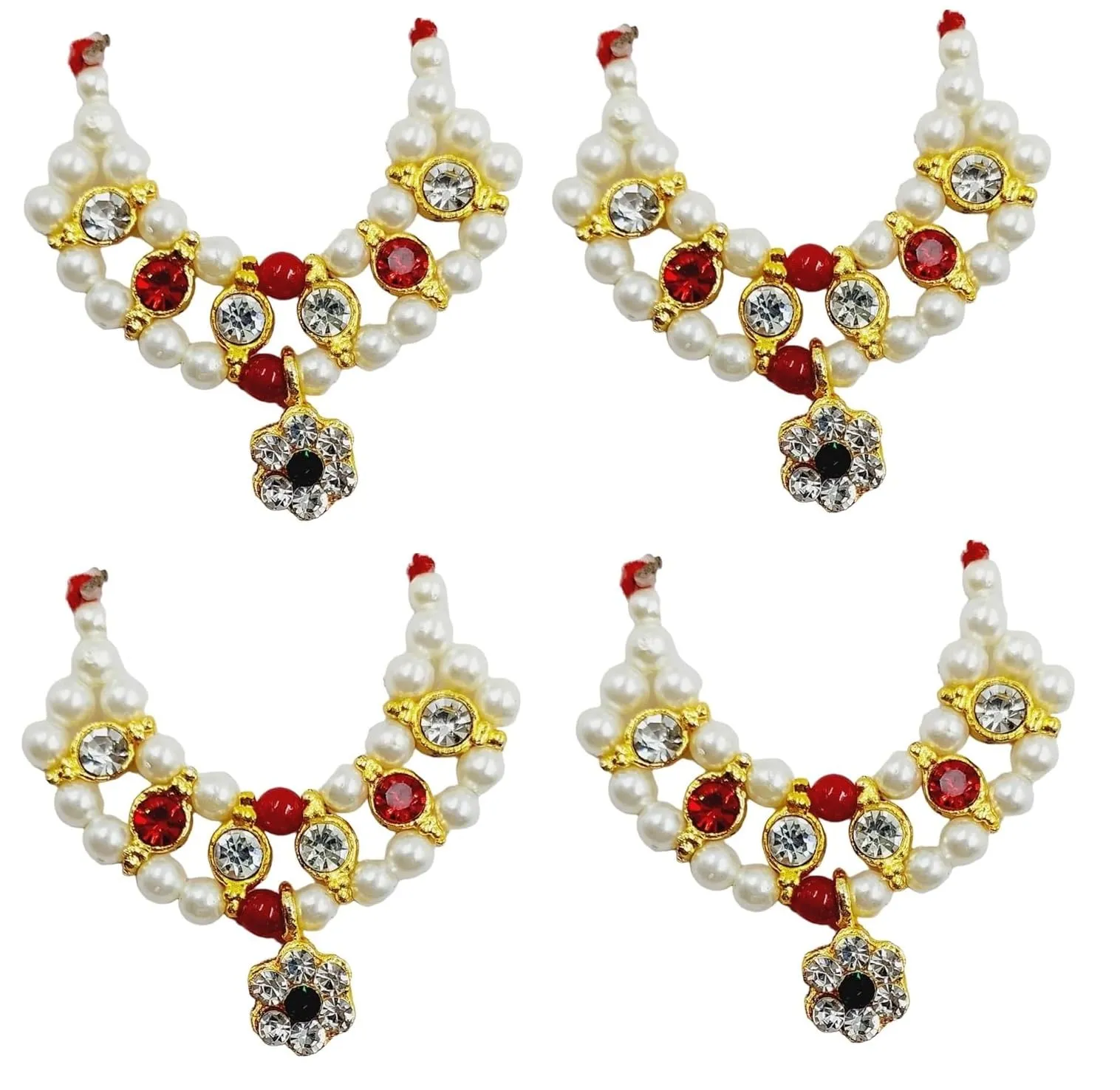 ARTISKRITI Small Mala for Mata Rani Ganpati ji Kanha Ji God Idol, Mala Garland Haar for God Murti Idols, Statue, Figurines, Set of 4