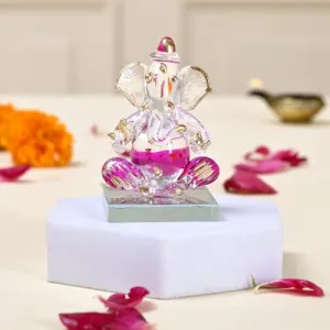ascension Ganesh Idol for Car Dashboard Ganpati Idol for Home Office Temple Decor Ganesh Ji Statue for Gift Mini Ganesha Idol Showpiece for Home Pooja Room Diwali Decoration (Random Color) (Design 3)