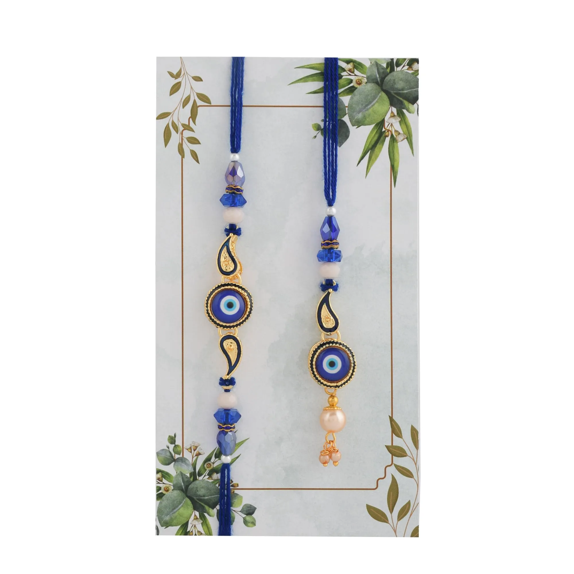 ascension Rakhi Magnet Gift for Brother and Bhabhi Lumba Floral Designer Kundan Stone Beeded Bracelet for Bhaiya Bhabhi Raksha bandhan Couple Pearl Set of 2 Rakhi with Gift