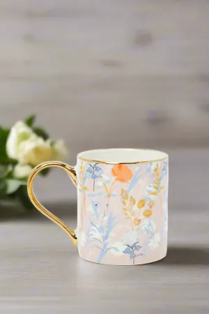 Assorted Floral Mug With Gold Handle (11oz)