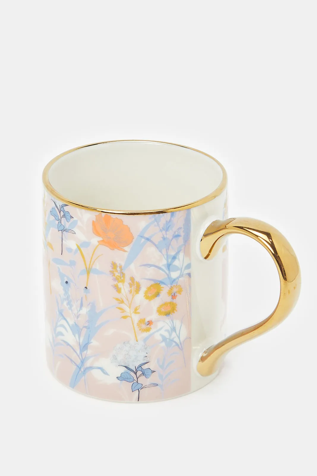 Assorted Floral Mug With Gold Handle (11oz)