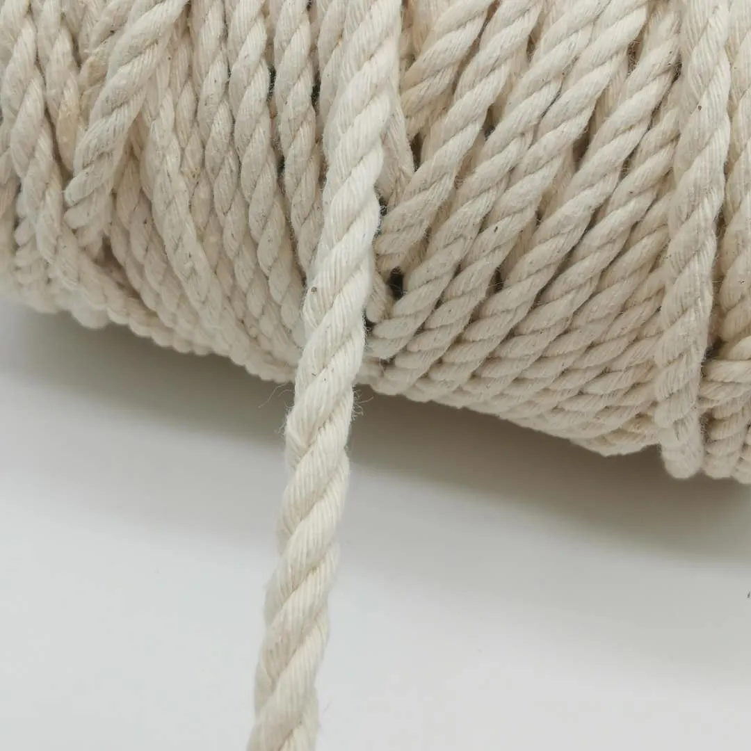 BASIC COTTON ROPE 5 MM - 3 STRAND - NATURAL