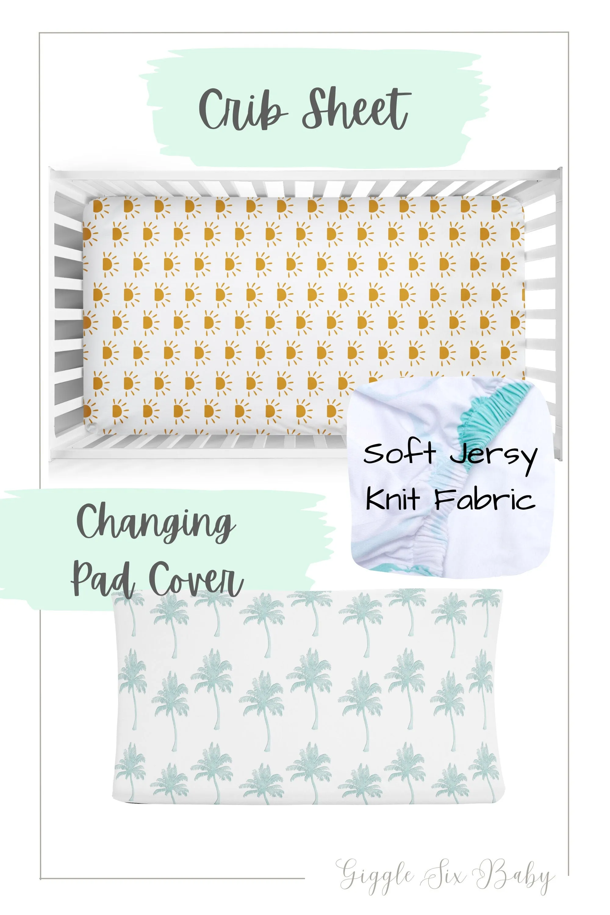 Beach Themed Crib Bedding Pattern Options, Beach Nursery, Crib Sheets, Change Pad Covers, Pillows, Baby Blankets and more