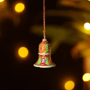 Bell - Kashmir Handpainted Wooden Christmas Ornament (2 Inches)