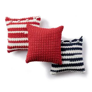 Bernat Nautical Stripe Crochet Pillows