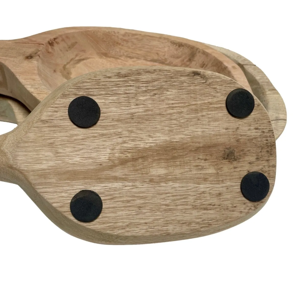 Beta Set of 3 Natural Finish Mango wood Trays with handles