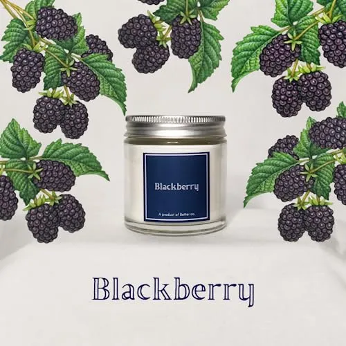 Better co Scented Soy Wax Clear Jar Candle Organic Luxury Aroma of BlackBerry Burning Time Upto 20 Hours | Pack of 2