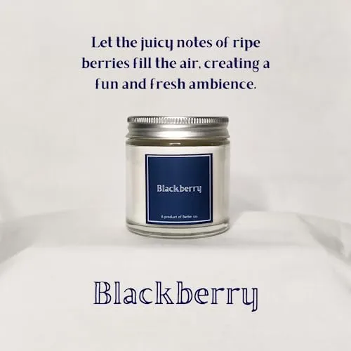 Better co Scented Soy Wax Clear Jar Candle Organic Luxury Aroma of BlackBerry Burning Time Upto 20 Hours | Pack of 2