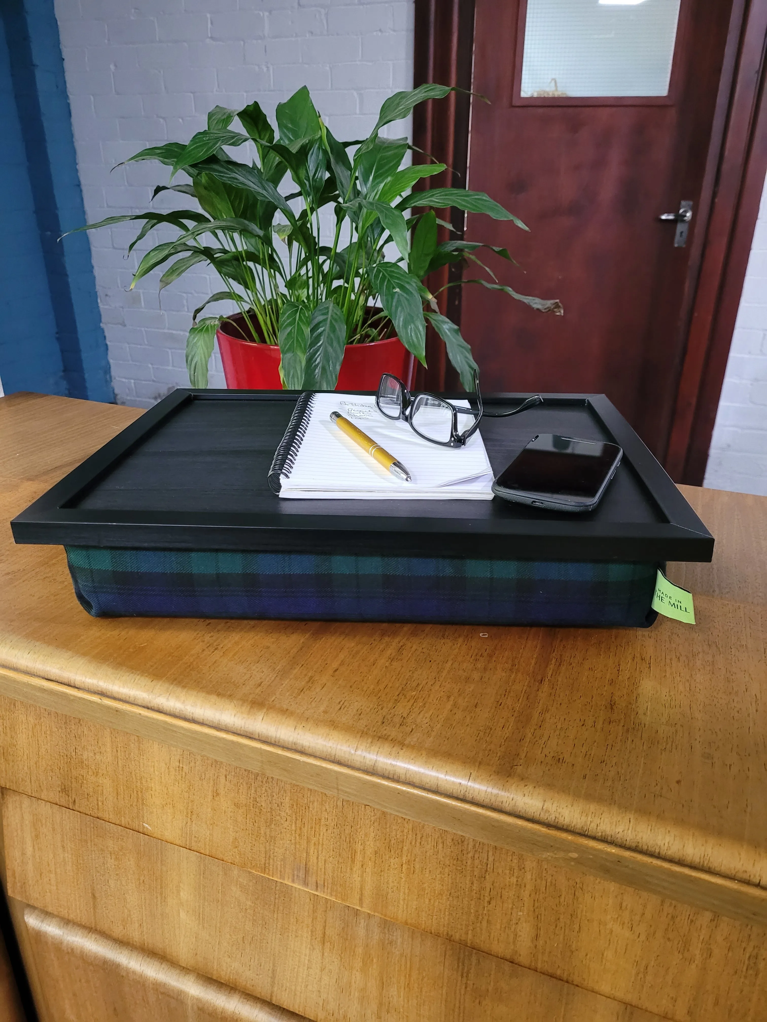 Black Watch Tartan Cushioned Lap Tray