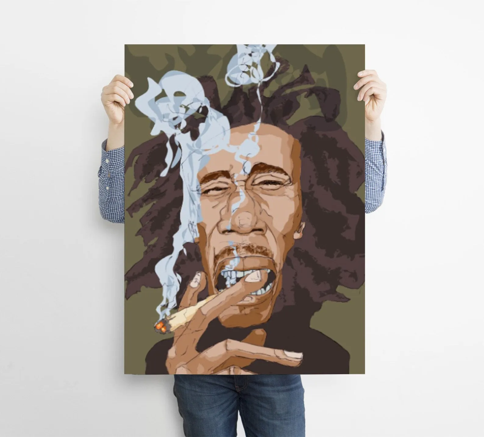 Bob Marley Custom Printing, Home Decor, Wall Hanging, Custom Canvas, Bob Marley Art, Singer Print, Jamaican Musician