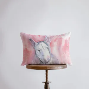 Bull Terrier | Watercolor Terrier | 18x12 | Pillow Cover | Dog | Home Decor | Custom Pillow | Bull Terrier | Dog Lover Gift | Dog Mom Gift