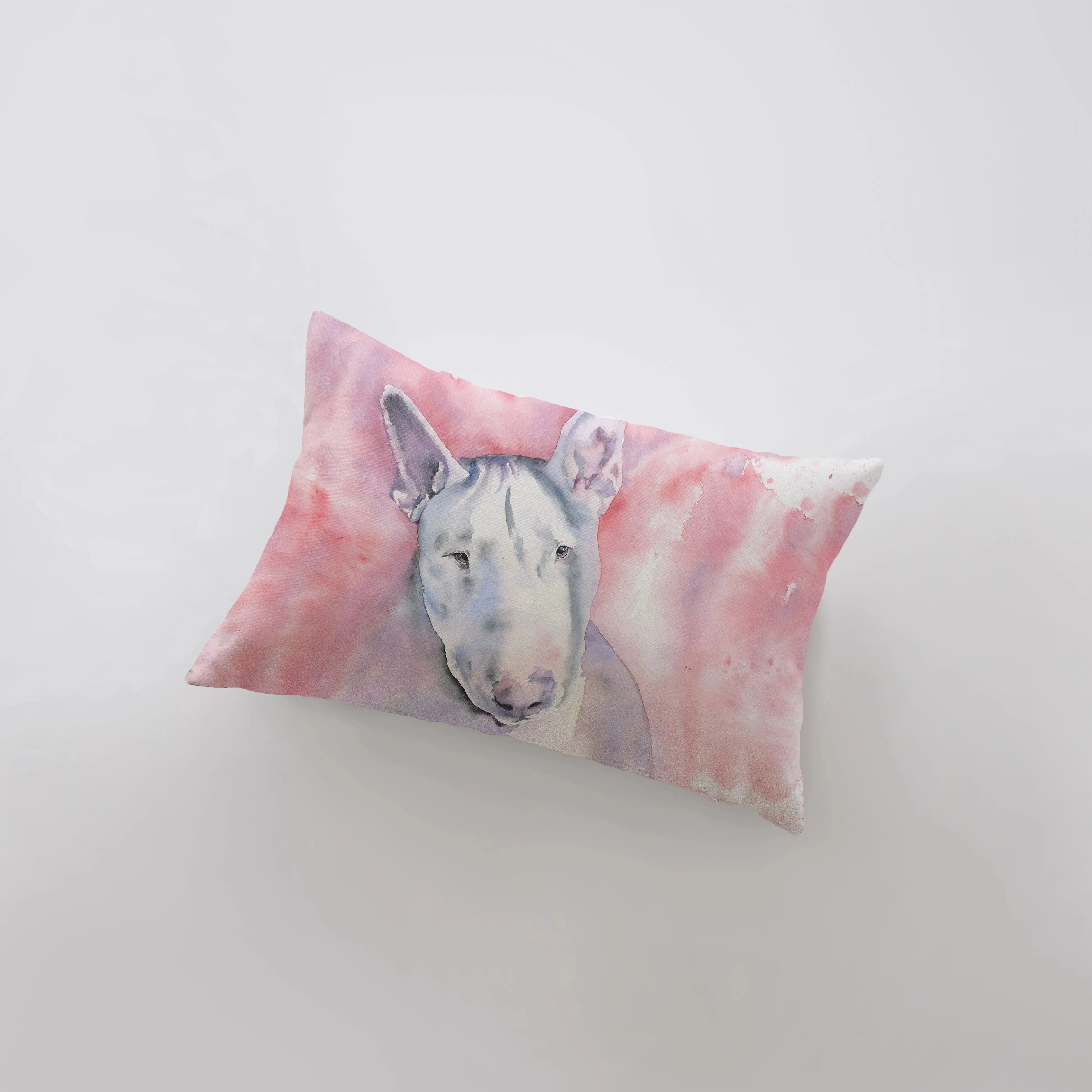 Bull Terrier | Watercolor Terrier | 18x12 | Pillow Cover | Dog | Home Decor | Custom Pillow | Bull Terrier | Dog Lover Gift | Dog Mom Gift