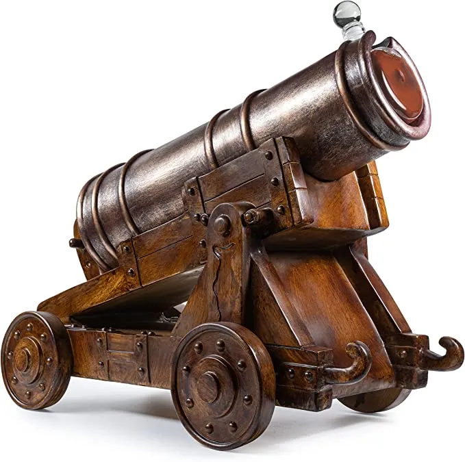 Cannon Wine & Whiskey Decanter Set with Cannon Ball Whiskey Chillers 21" L by The Wine Savant by The Wine Savant