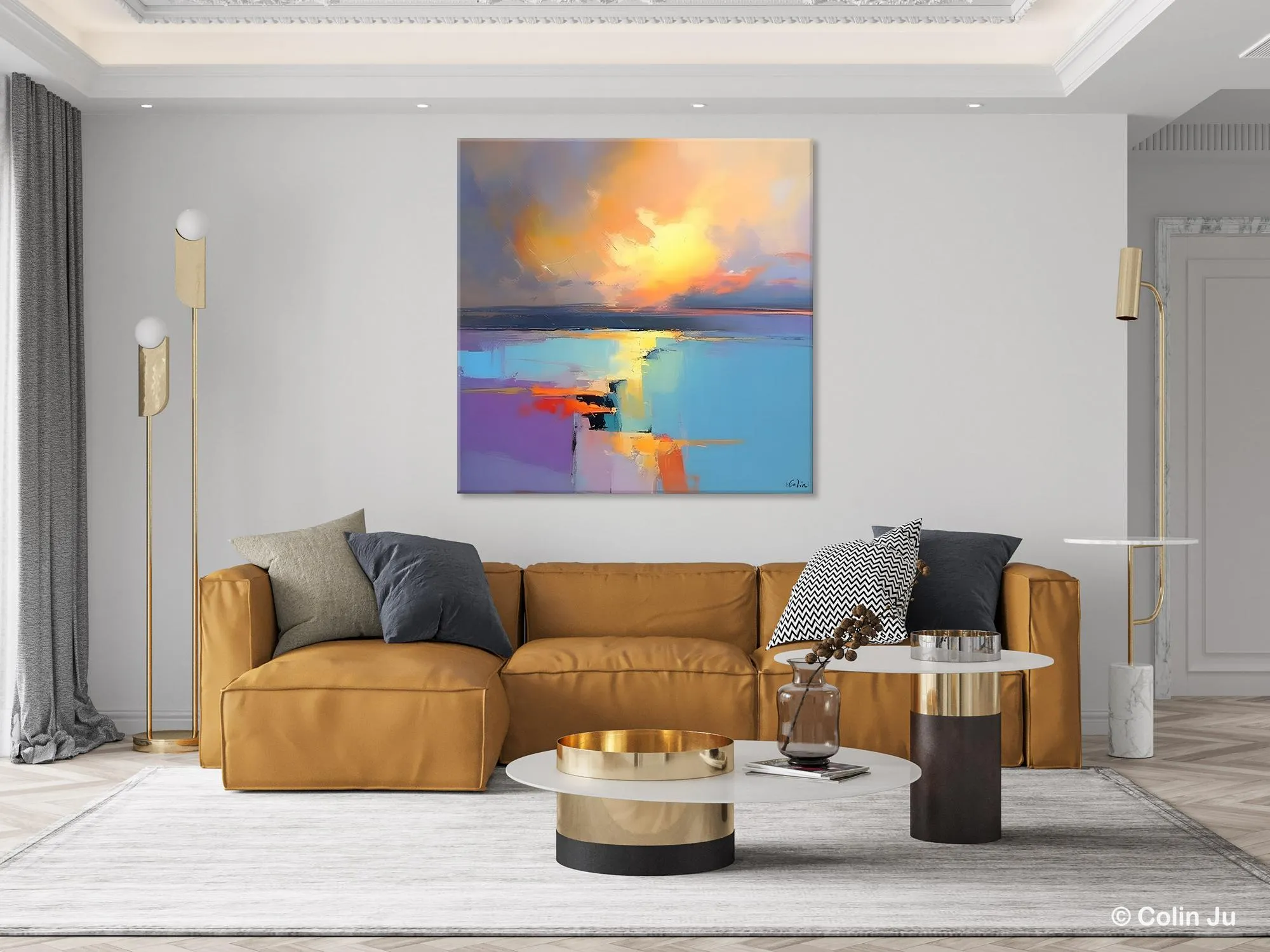 Canvas Painting for Living Room, Original Modern Wall Art Painting, Abstract Landscape Paintings, Oversized Contemporary Abstract Artwork