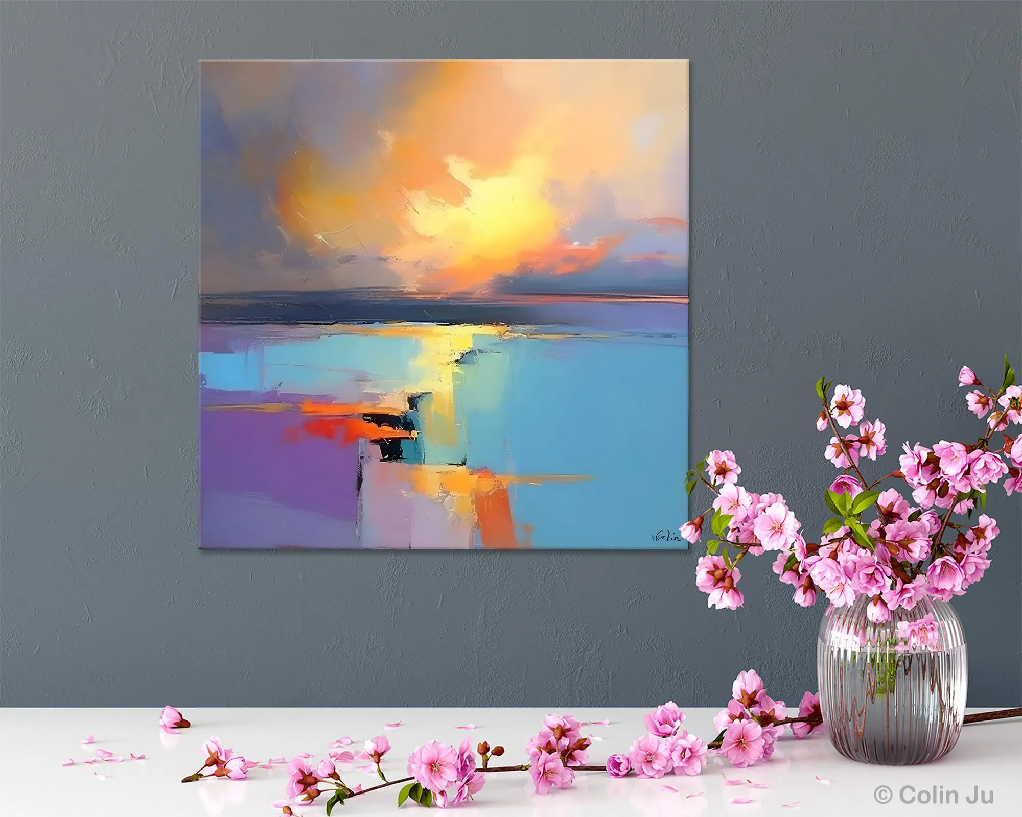 Canvas Painting for Living Room, Original Modern Wall Art Painting, Abstract Landscape Paintings, Oversized Contemporary Abstract Artwork