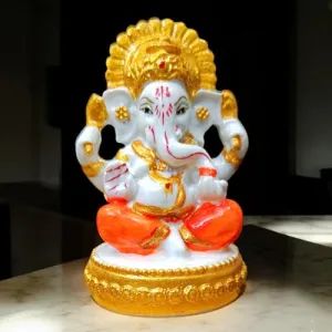 Car Dashboard Resin Vighnaharta Ganesha Idol Home Decor Item Ganesh Murti Statue for Gift Antique