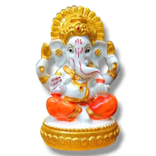 Car Dashboard Resin Vighnaharta Ganesha Idol Home Decor Item Ganesh Murti Statue for Gift Antique
