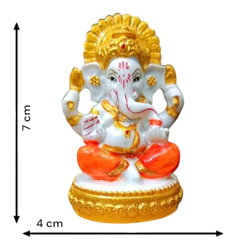 Car Dashboard Resin Vighnaharta Ganesha Idol Home Decor Item Ganesh Murti Statue for Gift Antique