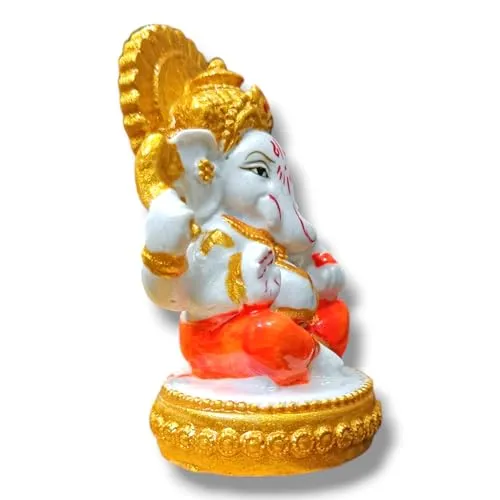 Car Dashboard Resin Vighnaharta Ganesha Idol Home Decor Item Ganesh Murti Statue for Gift Antique
