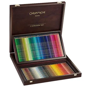 Caran d'Ache Supracolor Water Soluble Pencils Wooden Box of 80 Colours