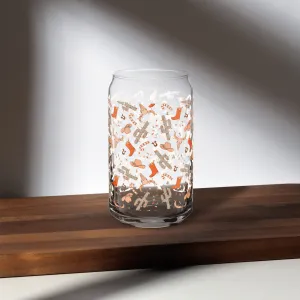 Christmas Chaos Can-shaped glass