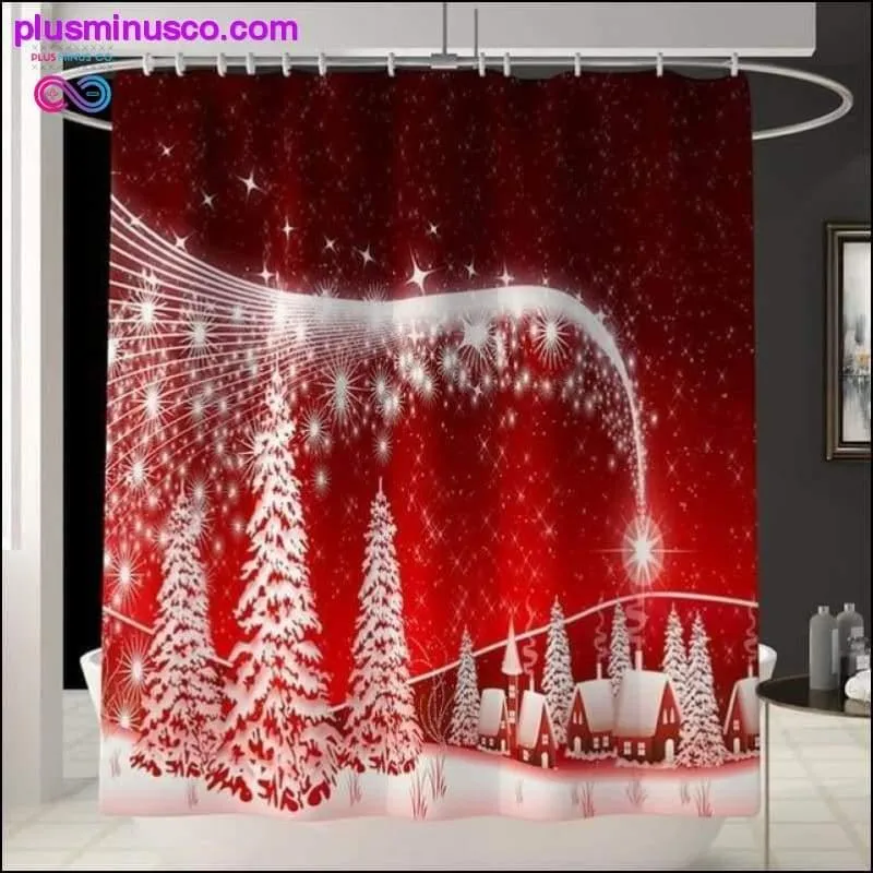 Christmas-patterned Curtain Toilet Cover Non-slip Rug Home