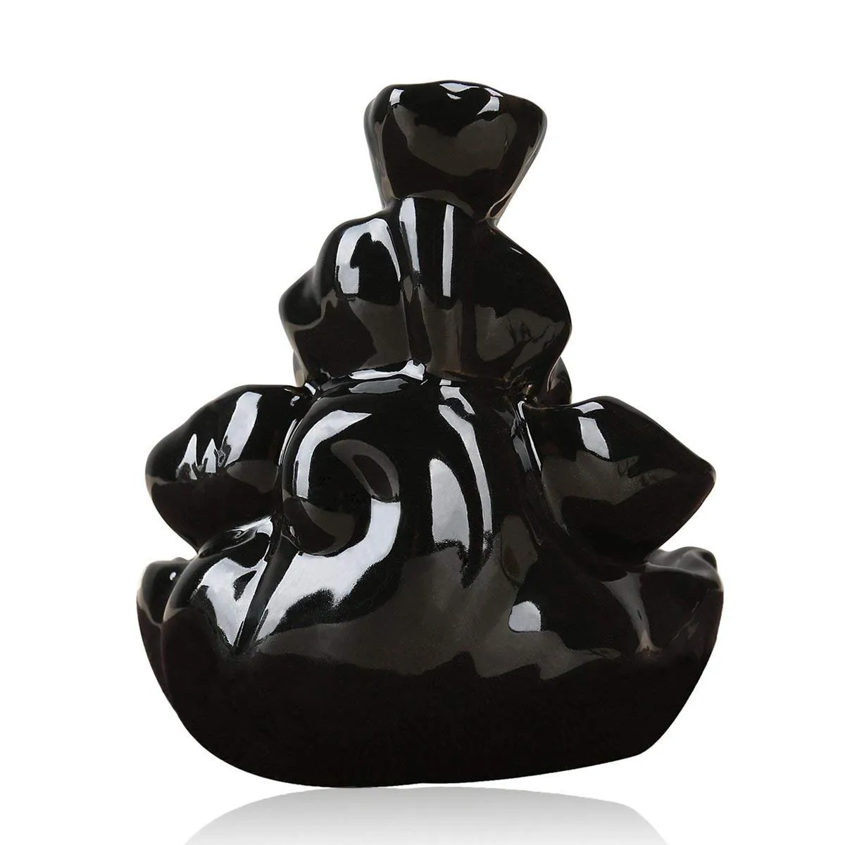 CRAFTAM Polyresin Dropping Smoke Backflow Fountain Cone Incense Holder Showpiece Figurine with Free 10 Back Flow Incense Cones Item Name