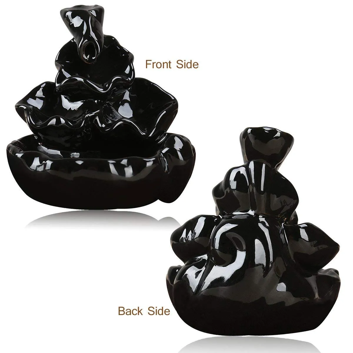 CRAFTAM Polyresin Dropping Smoke Backflow Fountain Cone Incense Holder Showpiece Figurine with Free 10 Back Flow Incense Cones Item Name