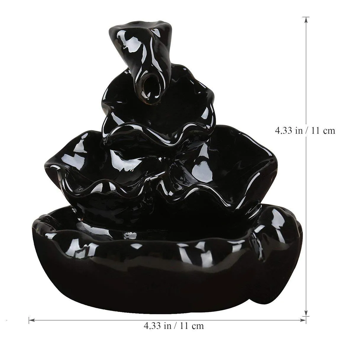 CRAFTAM Polyresin Dropping Smoke Backflow Fountain Cone Incense Holder Showpiece Figurine with Free 10 Back Flow Incense Cones Item Name