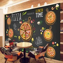 Custom wallpaper for walls 3D Pizza Shop Mural Food Drink Wallpaper Restaurant Room