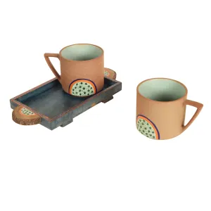 Desert Sand Breakfast Cups and Tray (Set of 3)