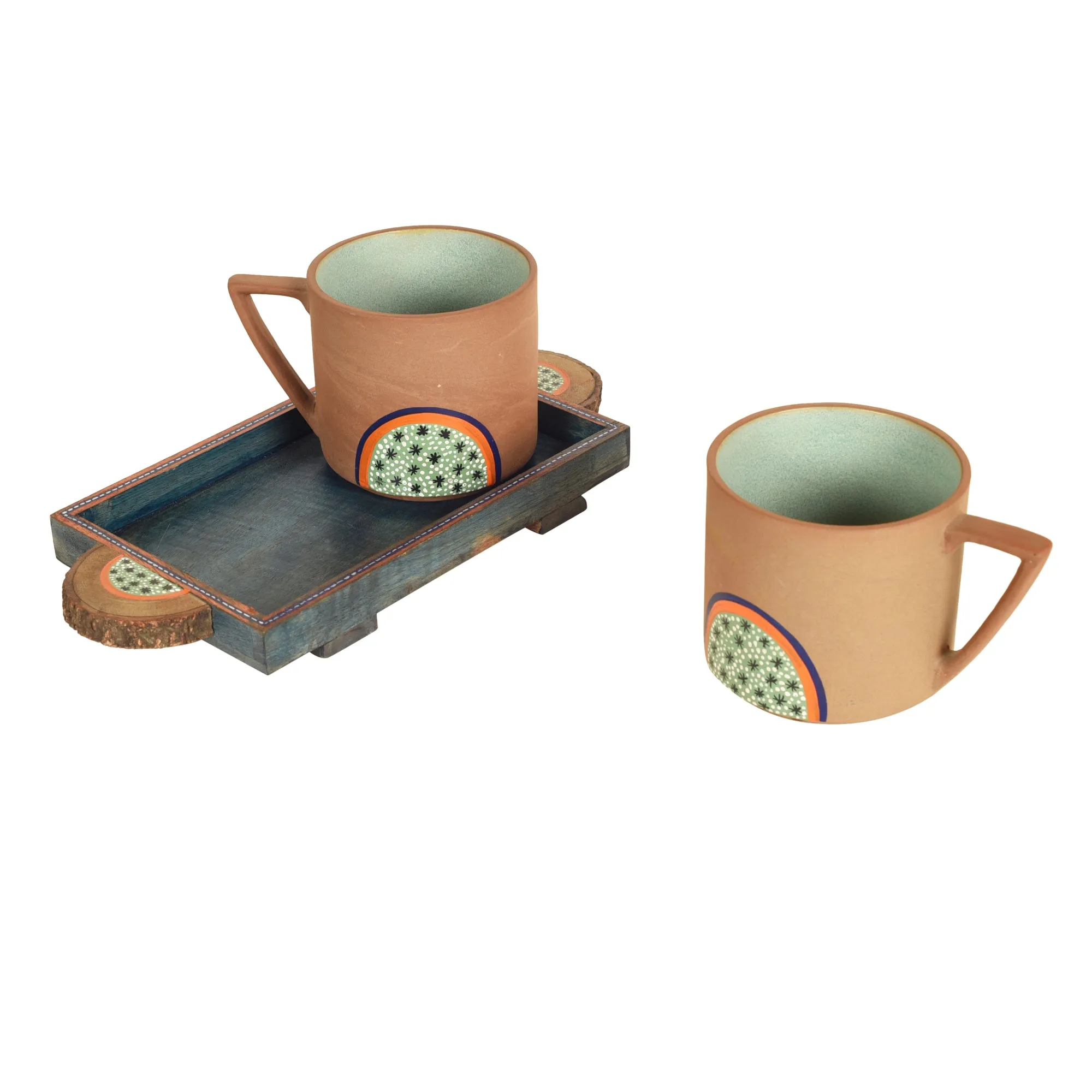 Desert Sand Breakfast Cups and Tray (Set of 3)