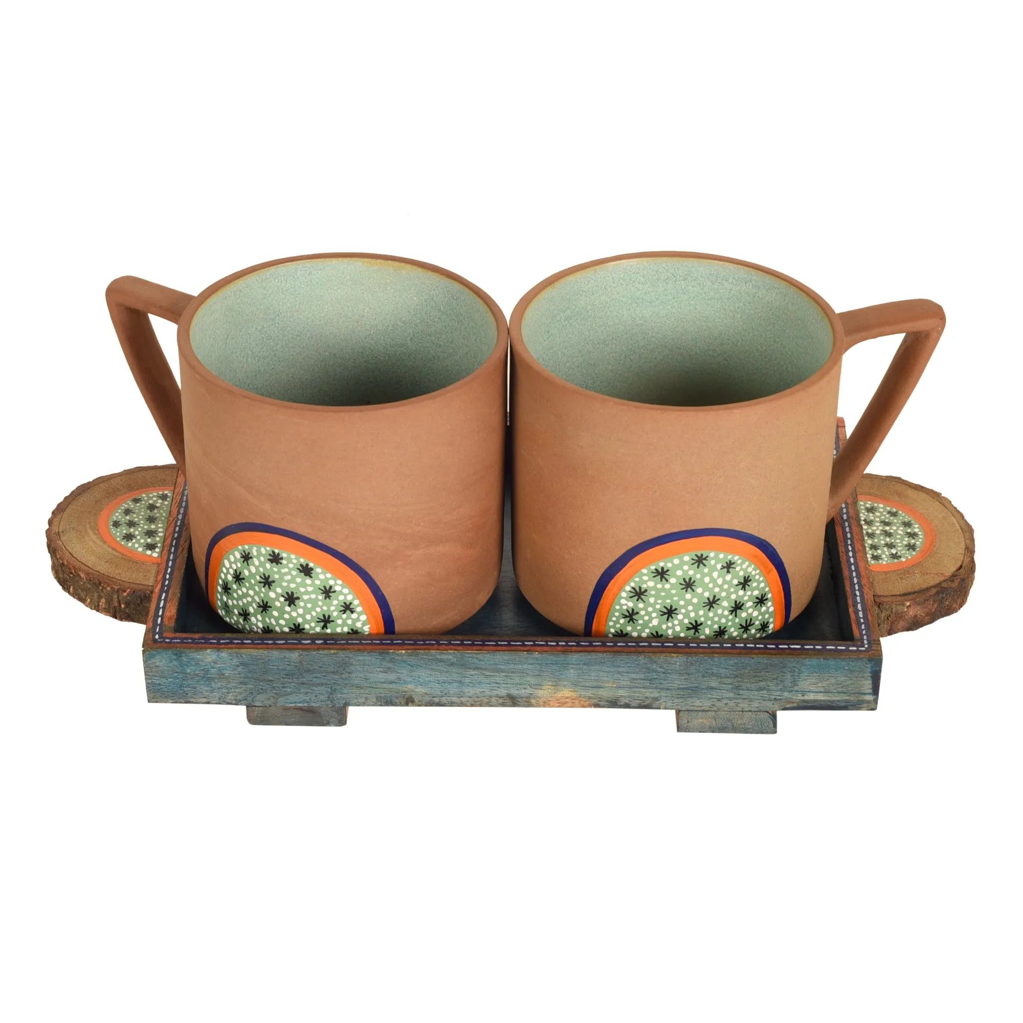 Desert Sand Breakfast Cups and Tray (Set of 3)